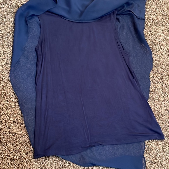 Women’s asymmetrical navy blouse - Picture 6 of 7